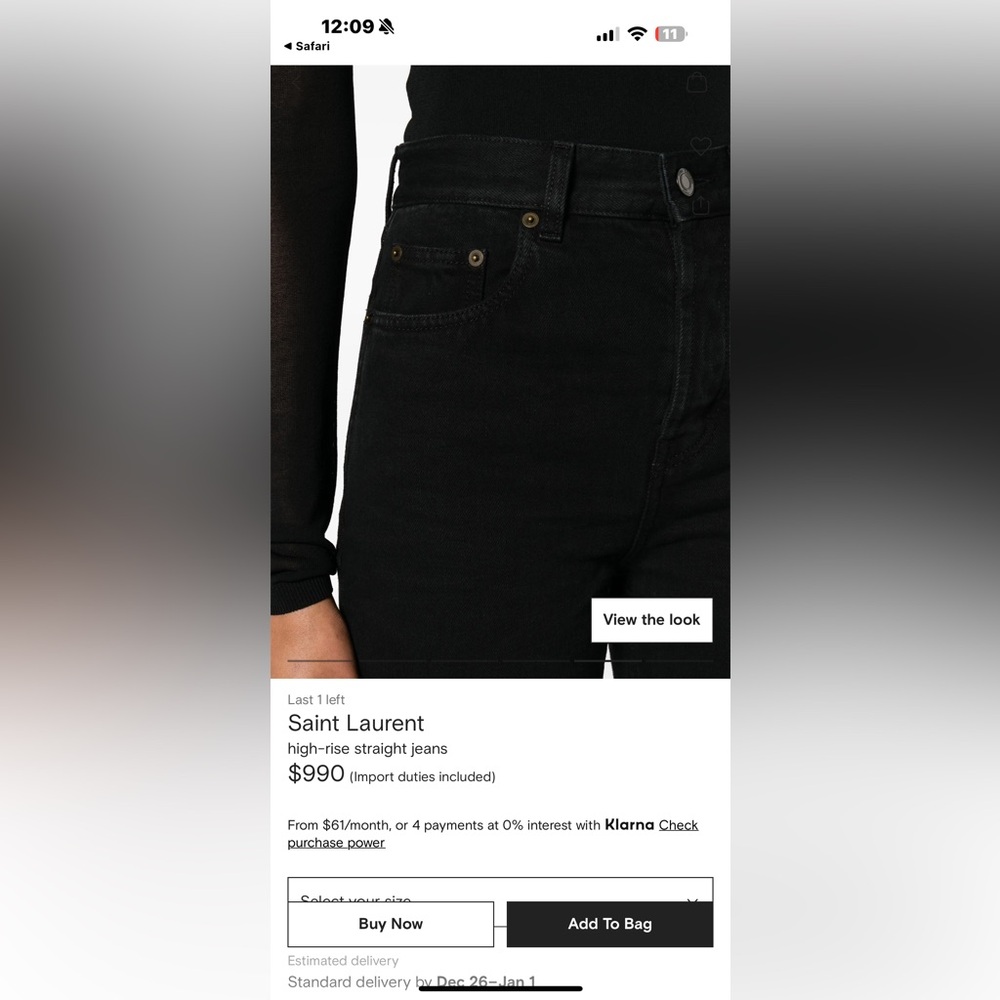 Saint Laurent Black straight jeans - Picture 13 of 16